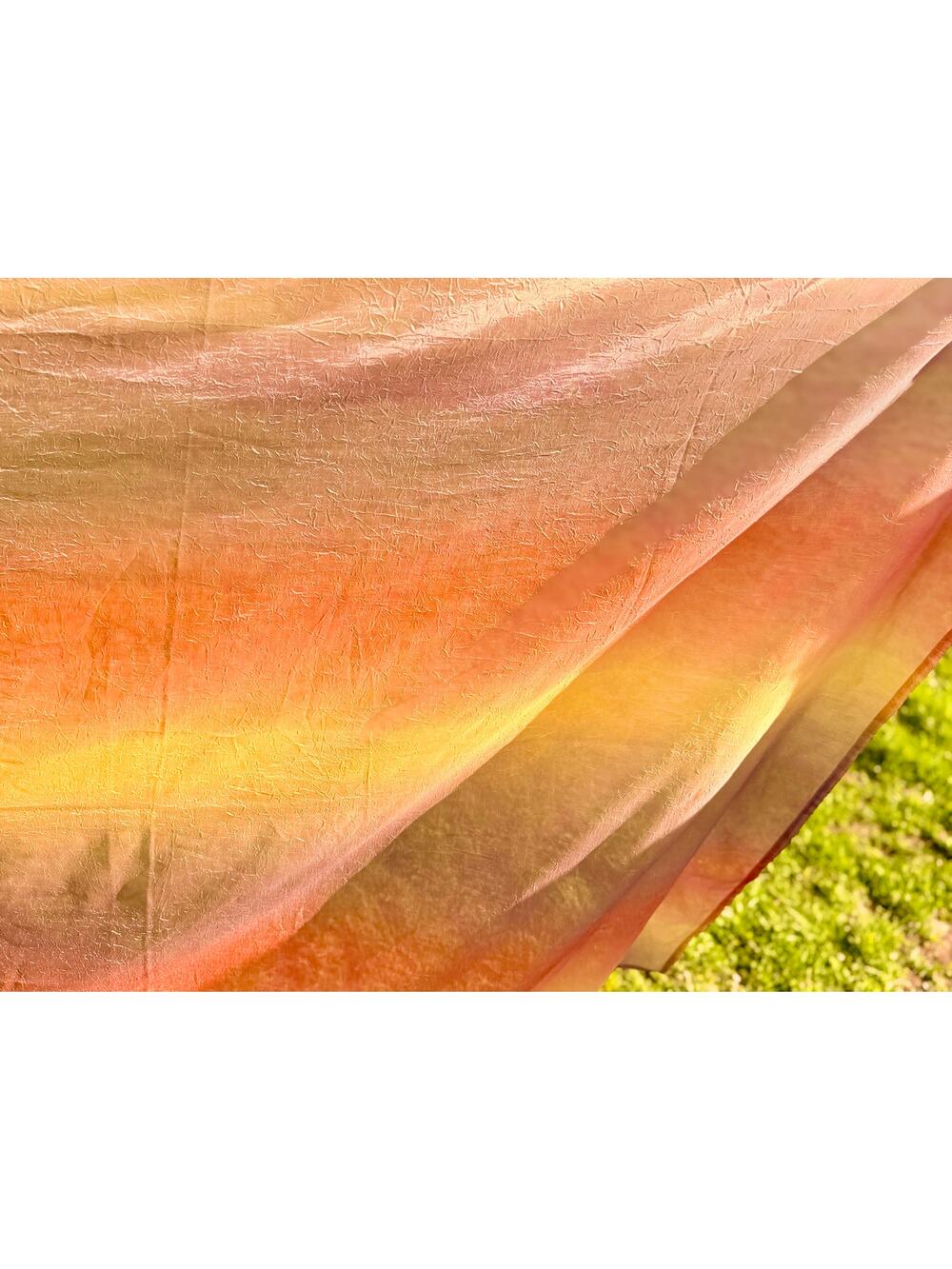 Autumn Ombre Crinkle Sheer Scarf Wrap Shawl Peach Gold Mauve Gradient 577x44